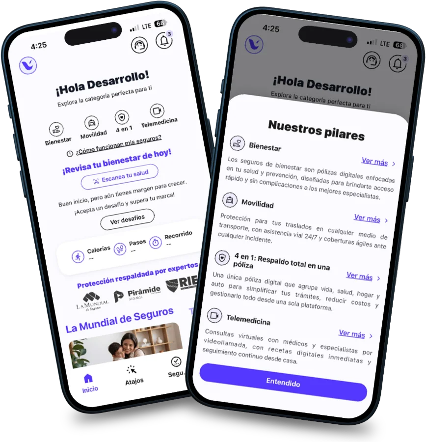 VITA — pantallas de la app